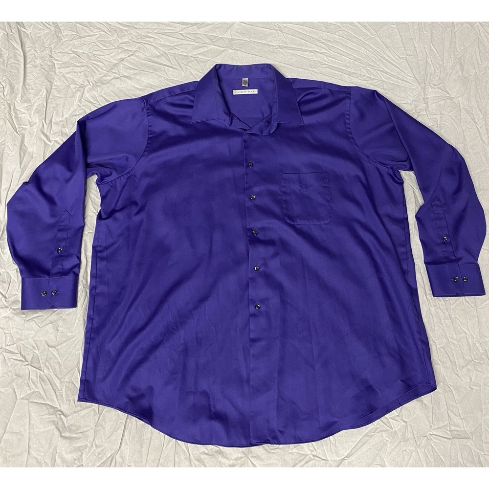 Geoffrey Beene 1S Big Purple Dress Shirt 34/35 Wrinkle Free‎
